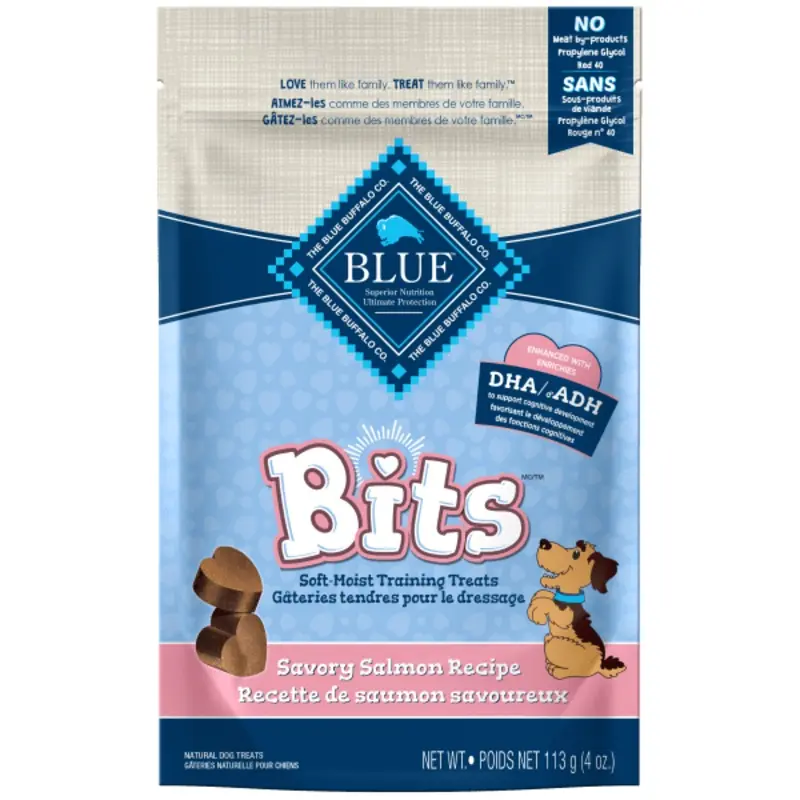 BLUE Bits Soft-Moist Training Treats; Salmon Recipe, 4 oz