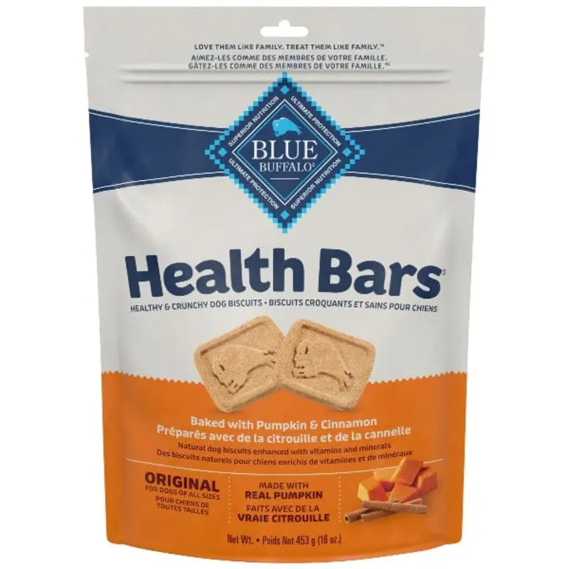 BLUE Health Bars Natural Crunchy Dog Treats Biscuits; Pumpkin & Cinnamon, 16oz