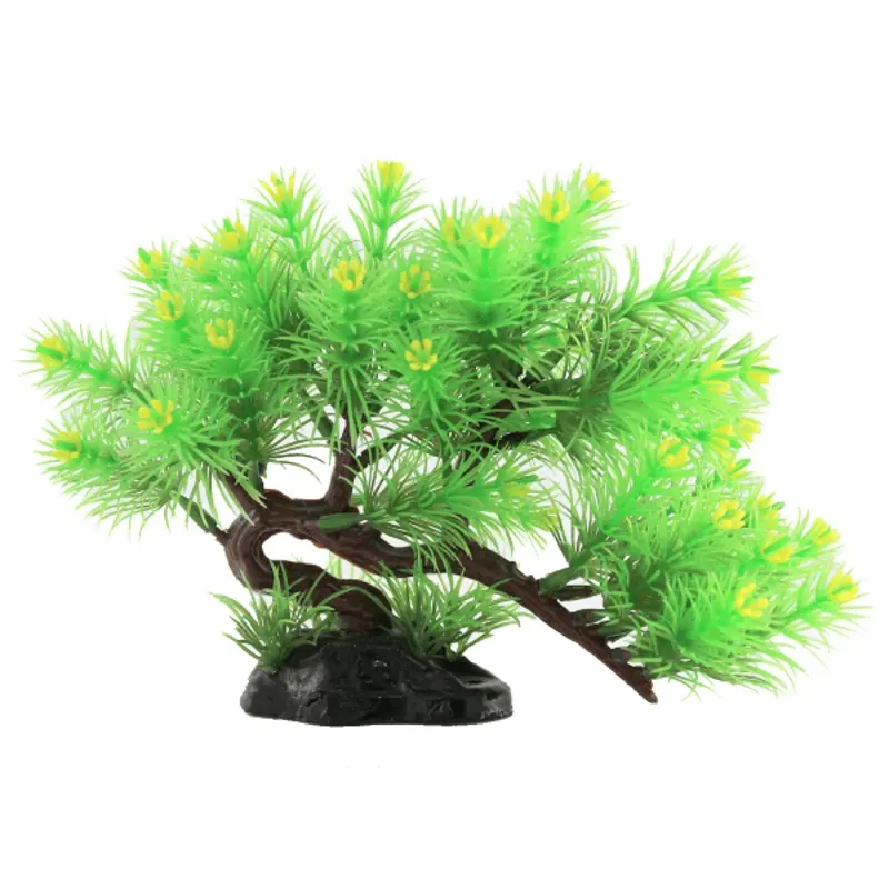 Fish Gear Blooming Bonsai Tree Plastic Aquarium Plant