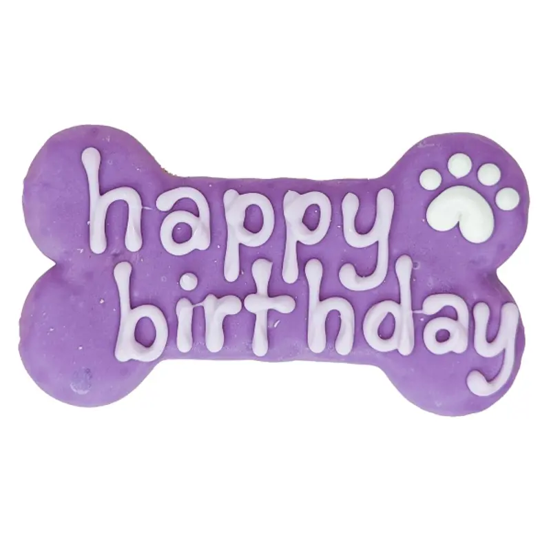 Bosco and Roxy's Birthday | Purple Happy Birthday 6" Bone
