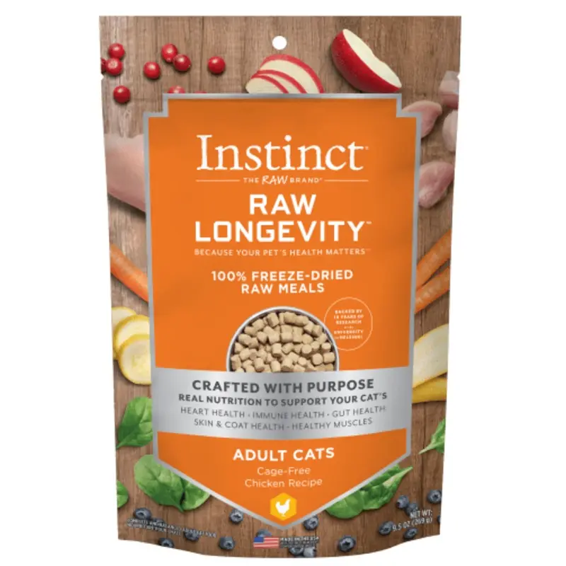 Instinct Raw Longevity Chicken Recipe 100% Freeze Dried Cat Food, 9.5oz