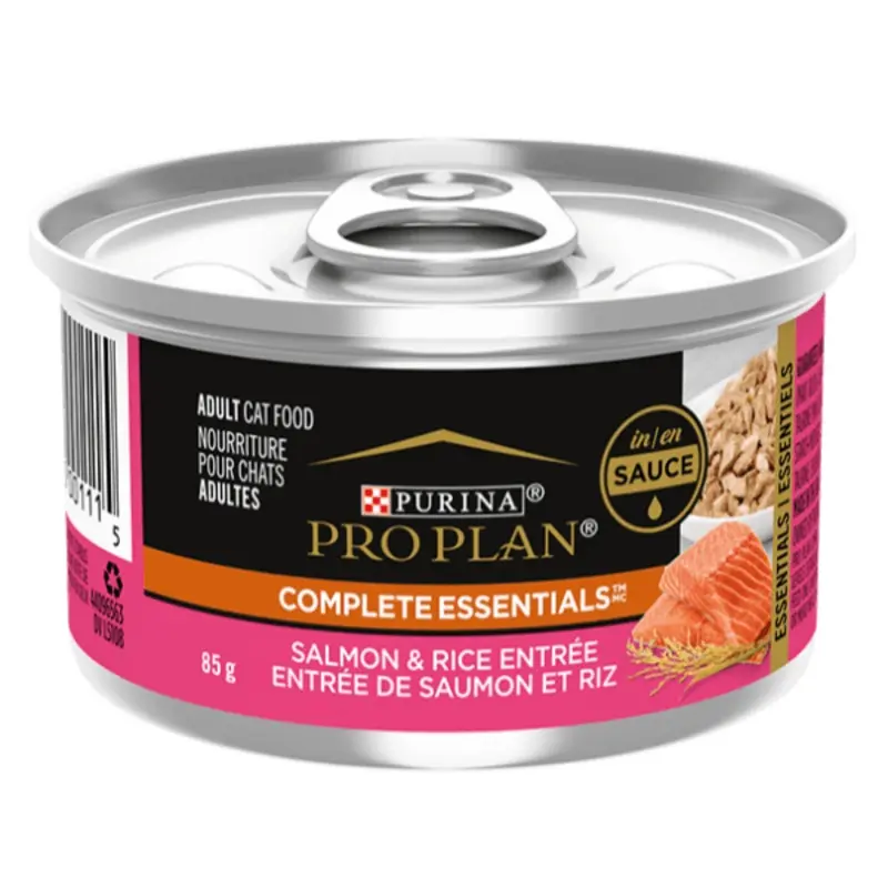 Purina Pro Plan Complete Essentials Salmon & Rice Entre in Gravy Canned Cat Food, 85g