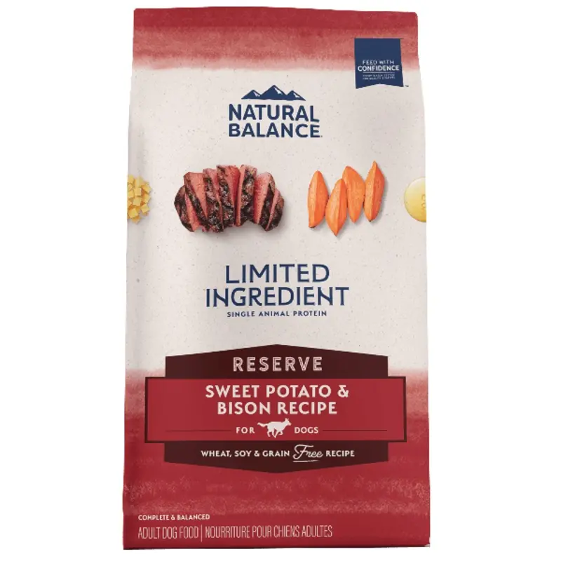 Natural Balance Reserve Sweet Potato & Bison Recipe Dry Dog Food, 22lb