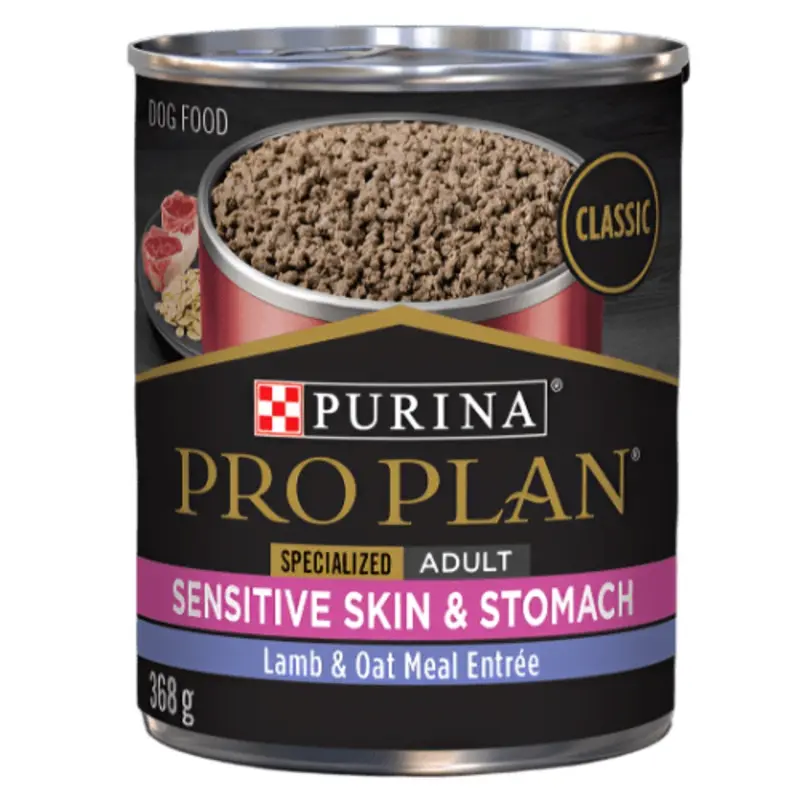 Purina Pro Plan Sensitive Skin & Stomach; Lamb & Oat Meal Entree Canned Dog Food