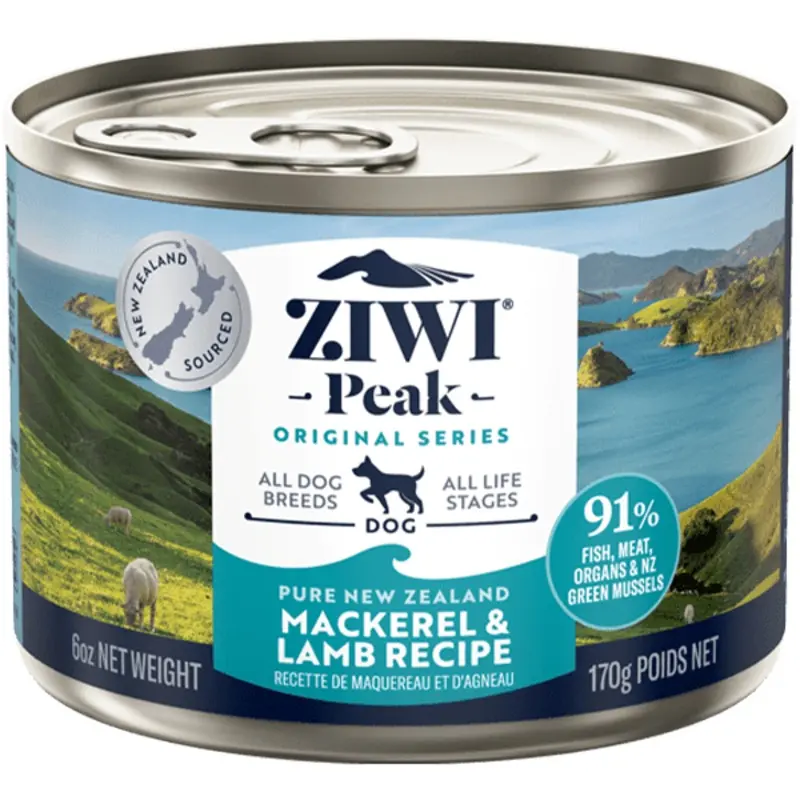 ZIWI Peak Original Series Mackerel & Lamb Recipe Canned Dog Food, 6oz