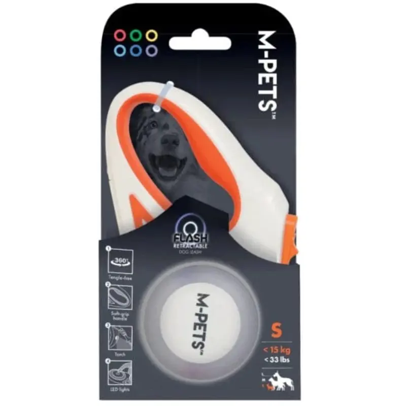 M-PETS FLASH Retractable Dog Leash