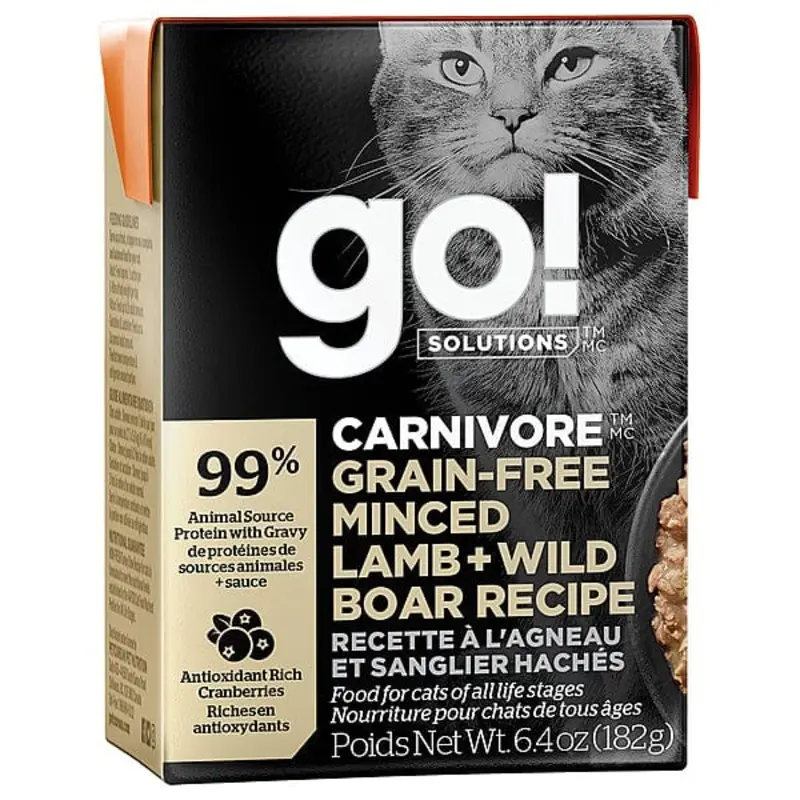 Go! Solutions Carnivore Grain-Free Minced Lamb + Wild Boar Recipe Wet Cat Food