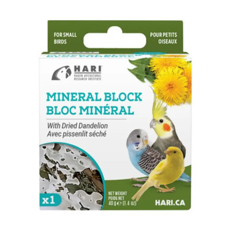 HARI Mineral Block w/ Dried Dandelion For Small Birds 1.4 oz