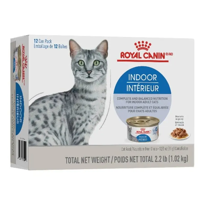 Royal Canin Indoor Adult Morsels in Gravy Canned Cat Food 12 Pack