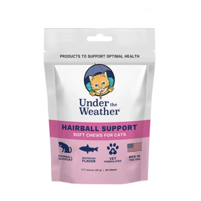 Under The Weather Hairball Support Soft Chews for Cats 60 ct