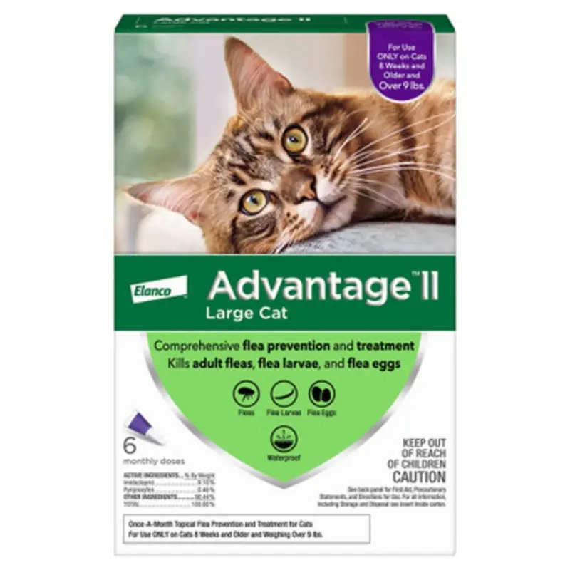 Advantage II Flea Prevention for Large Cats (Over 9 lbs) 2 pk