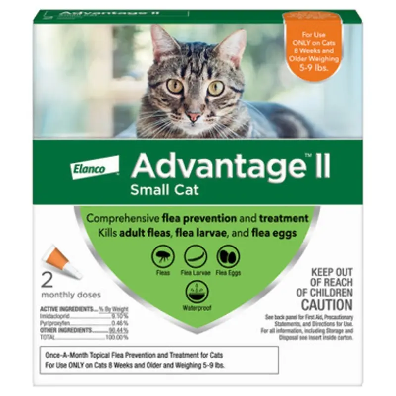 Advantage II Flea Prevention for Small Cats (5 - 9 lbs) 2 pk