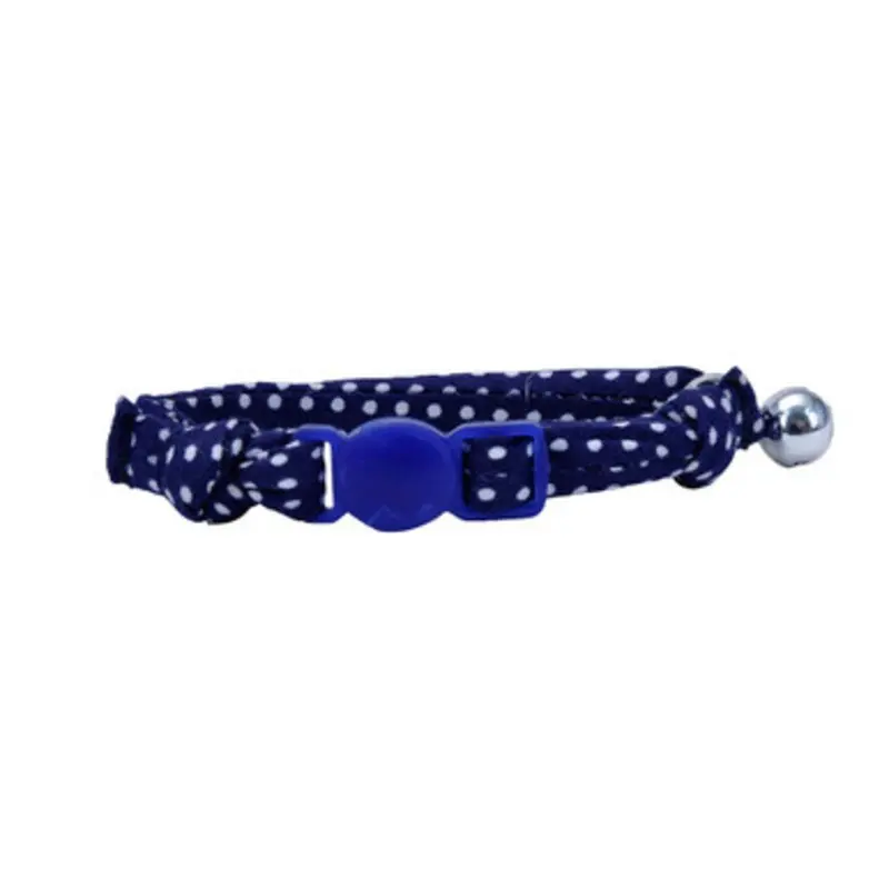 Lil Pals Navy Dots Round Kitten Collar 8"
