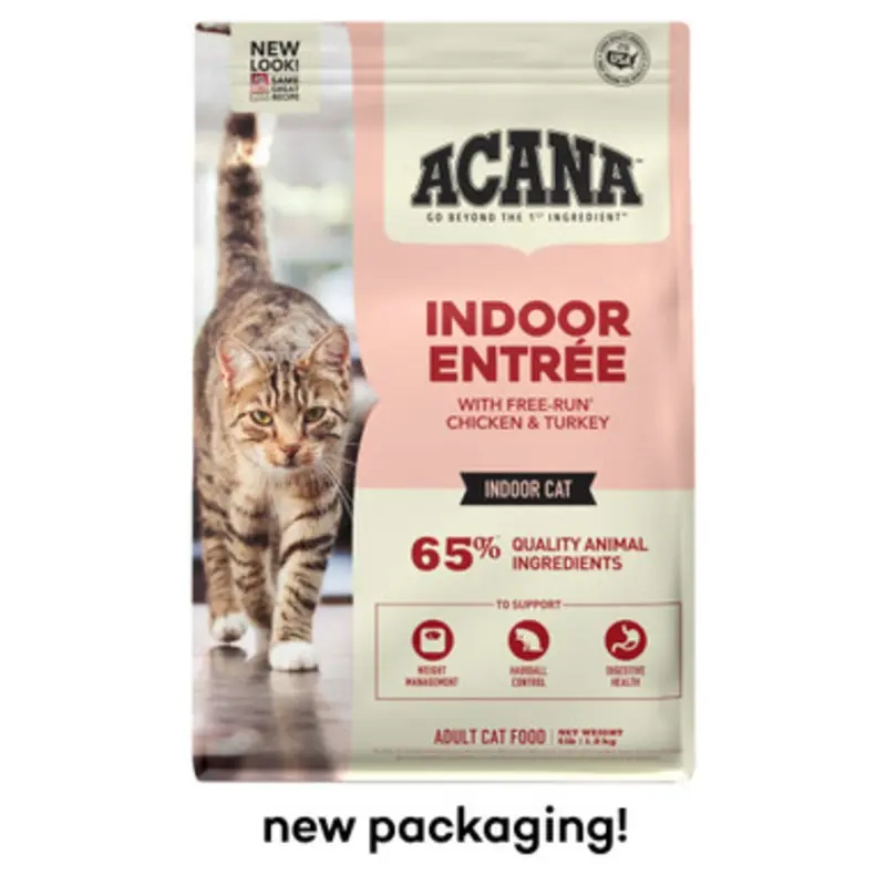 Acana Indoor Entre w/ Free-Run Chicken & Turkey Dry Cat Food 4 lb