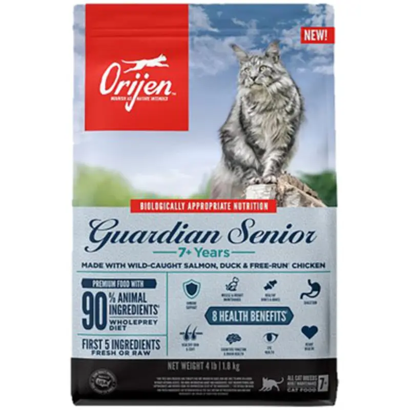 Orijen Guardian Senior w/ Wild-Caught Salmon, Duck & Free-Run Chicken Dry Cat Food 4 lb
