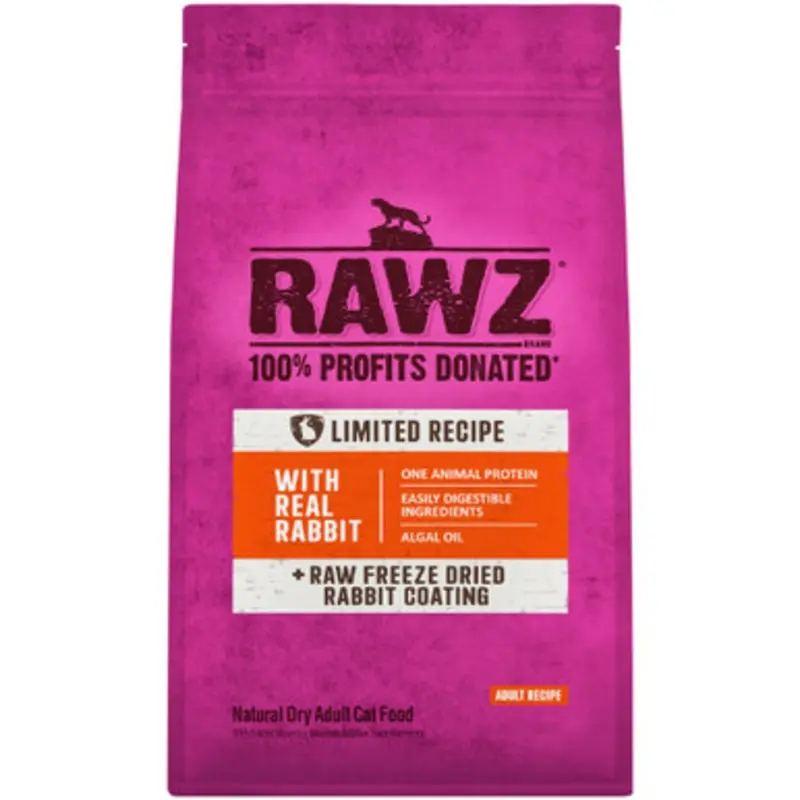 RAWZ Limited Recipe w/ Real Rabbit Natural Dry Adult Cat Food 3.5 lb