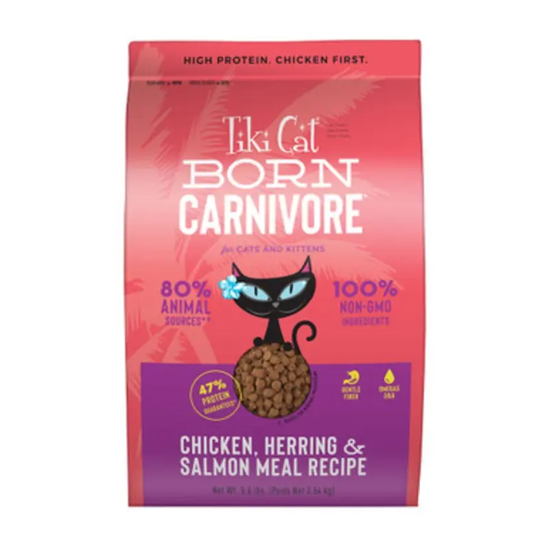 Tiki Cat Born Carnivore Chicken, Herring & Salmon Meal Dry Cat Food 5.6 lb