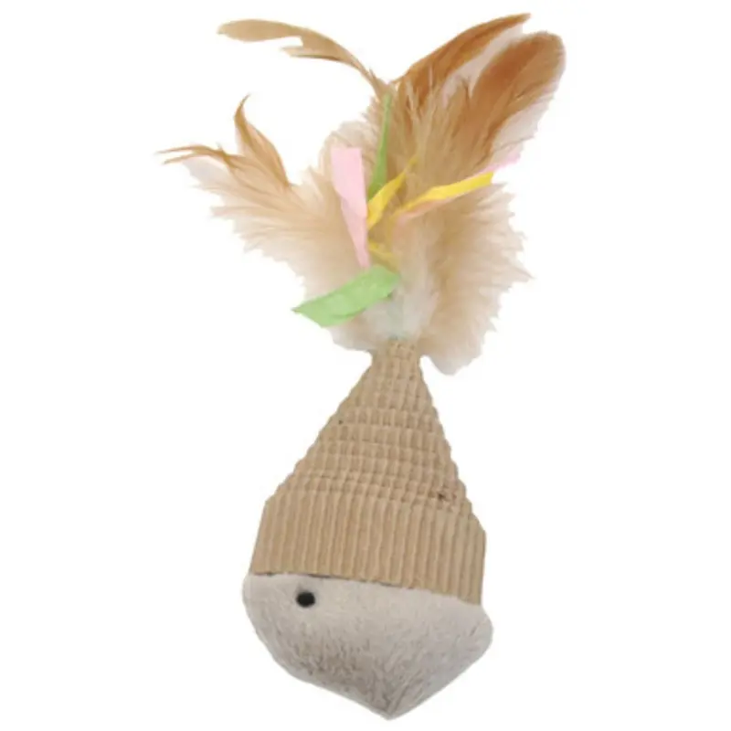 Turbo Natural Corrugated Fish Cat Toy One Size