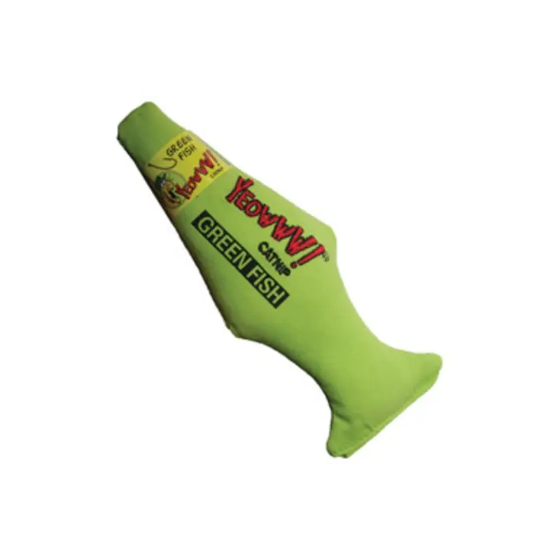 Yeowww! Green Fish Catnip Filled Cat Toy One Size