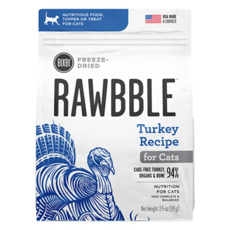 Bixbi Rawbble Turkey Recipe Freeze-Dried Cat Food 3.5 oz