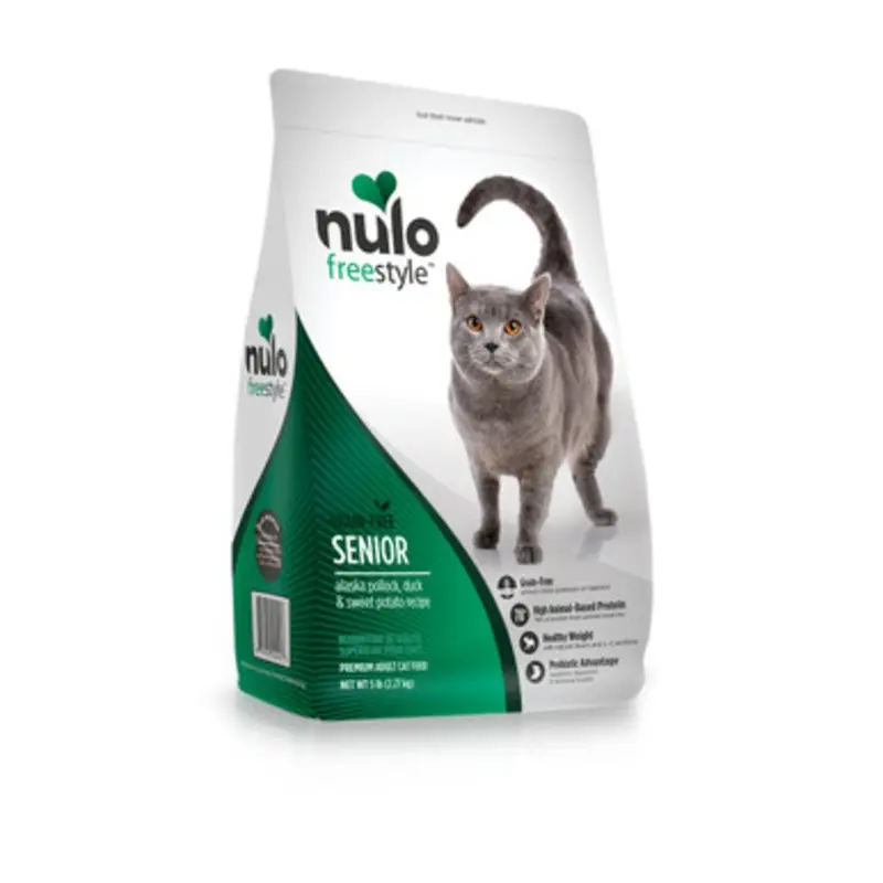 Nulo Freestyle Senior Alaska Pollock, Duck & Sweet Potato Recipe Dry Cat Food 5 lb