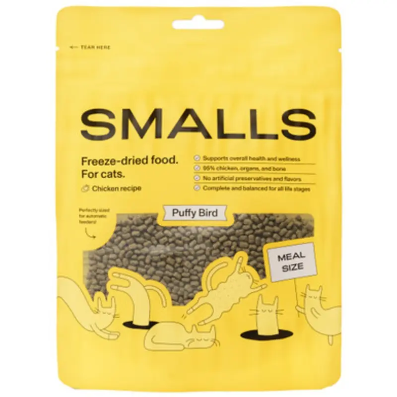 Smalls Freeze-Dried Puffy Bird Chicken Recipe Cat Food 3 oz