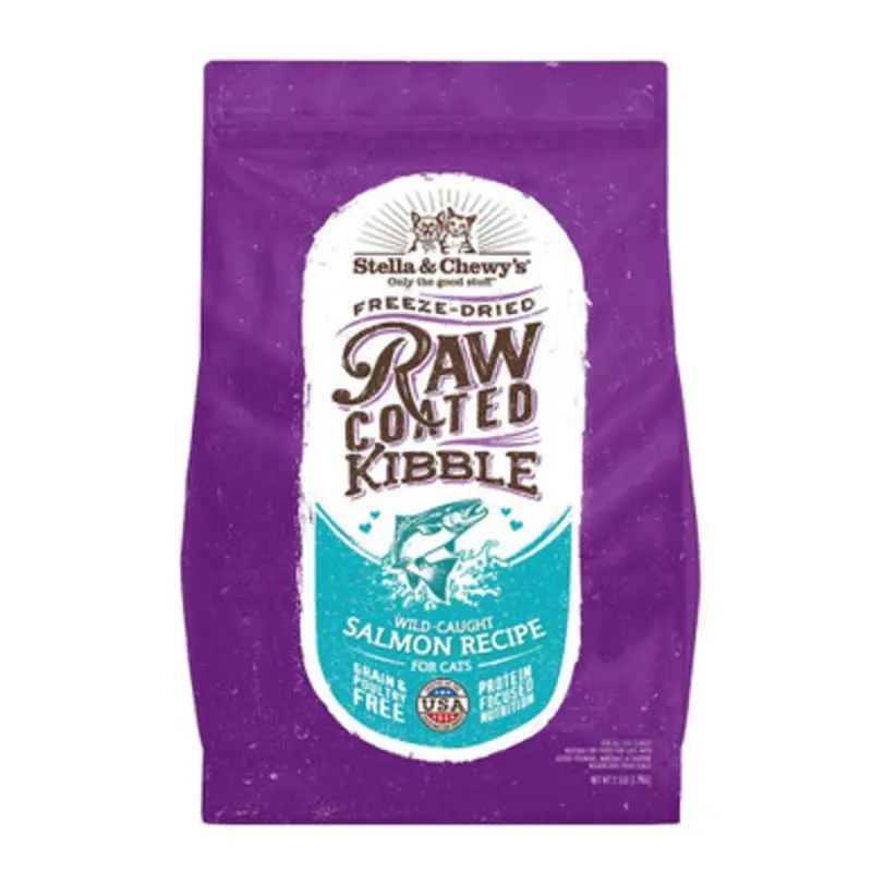 Stella & Chewy's Raw Coated Kibble Wild-Caught Salmon Recipe Dry Cat Food 5 lb