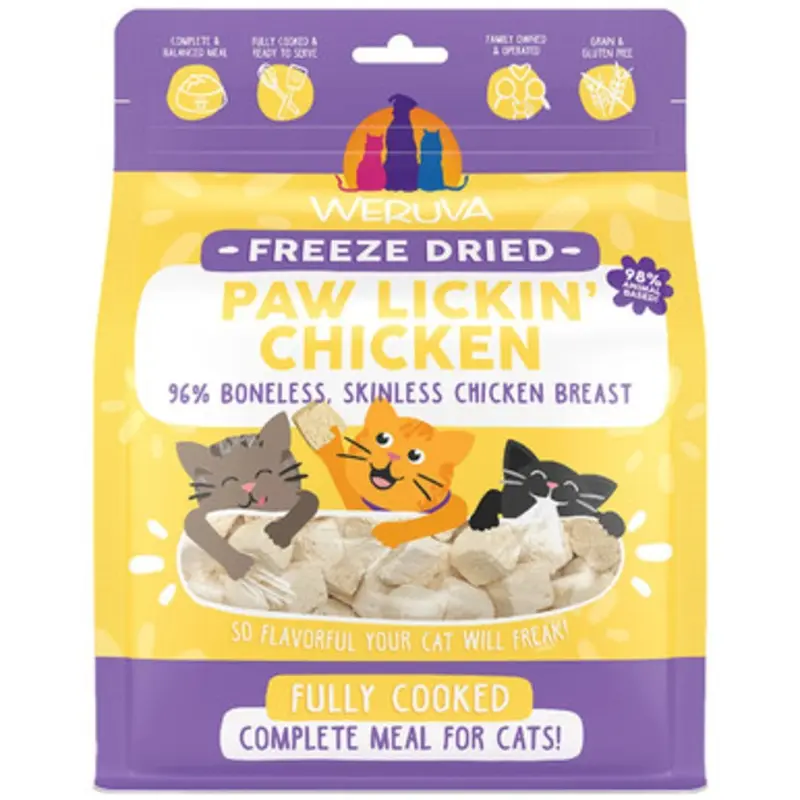 Weruva Freeze Dried Paw Lickin' Chicken Fully Cooked Cat Food 7 oz