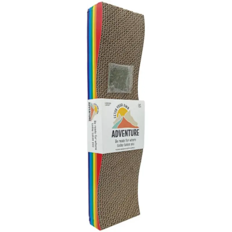 Fetch Your Own Adventure Rainbow Wave Cat Scratcher Board Small