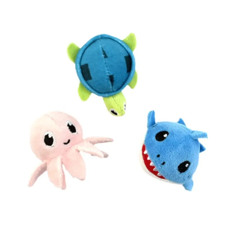 Fog City Pet Ocean Squad Trio Plush Catnip Cat Toys, 3-Pack 3 ct