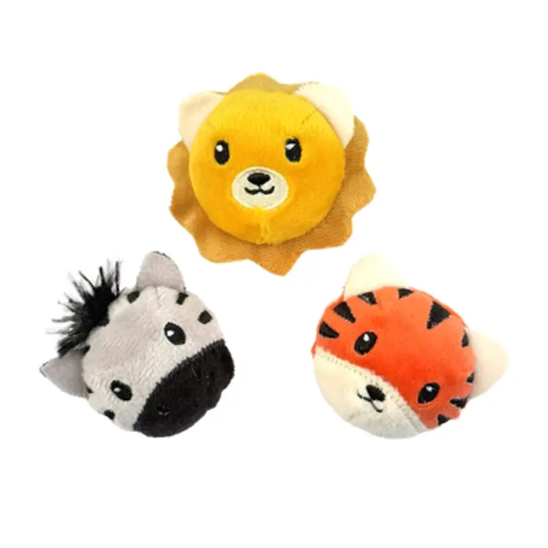 Fog City Pet Safari Sidekick Trio Plush Catnip Cat Toys, 3-Pack 3 ct