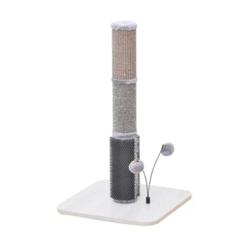 PetPals Cat Scratching Post w/ Rubber Massager & Teasing Toys 15.7" x 15.7" x 27.8"