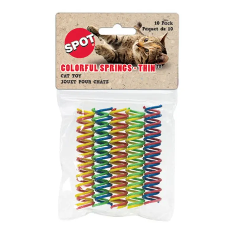 Spot Thin Colorful Springs Cat Toy, 10-Pack 10 pk