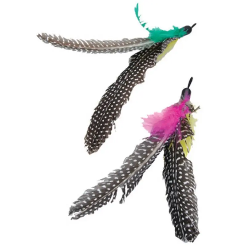 Turbo Telescoping Flying Teaser Feather Replacement Cat Toy 2 pk