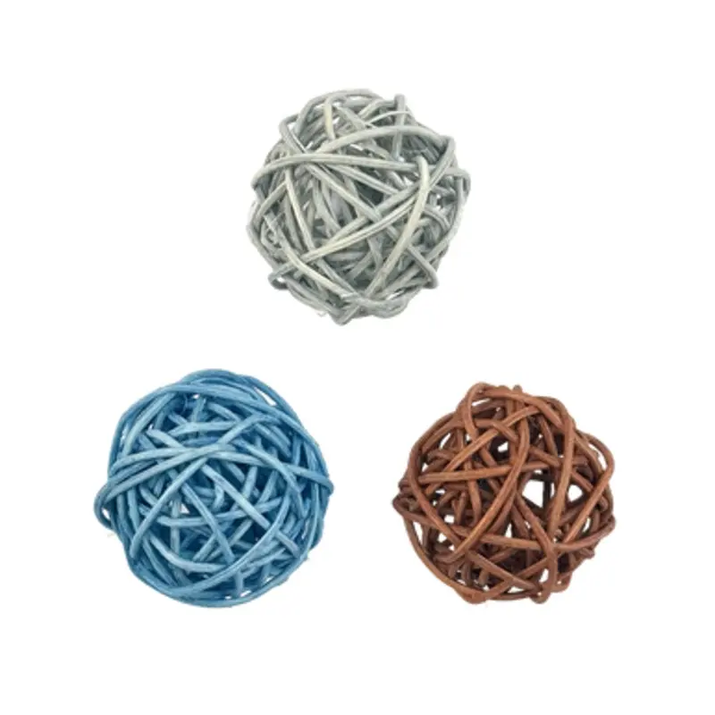 Fog City Pet Wicker Balls Batting Cat Toys, 3-Pack 3 pk