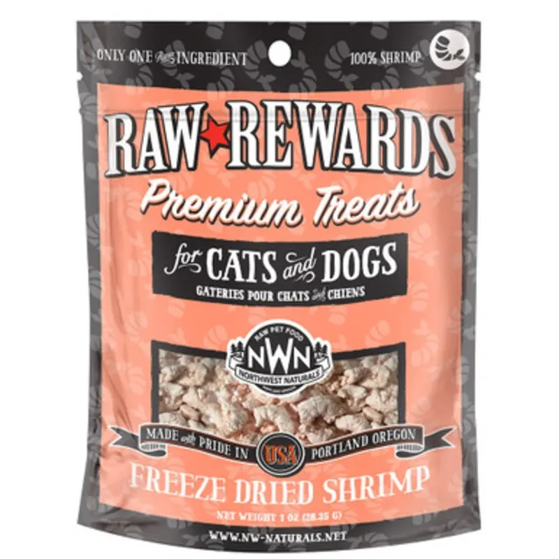 Raw Rewards Freeze Dried Shrimp Cat & Dog Treats 1 oz