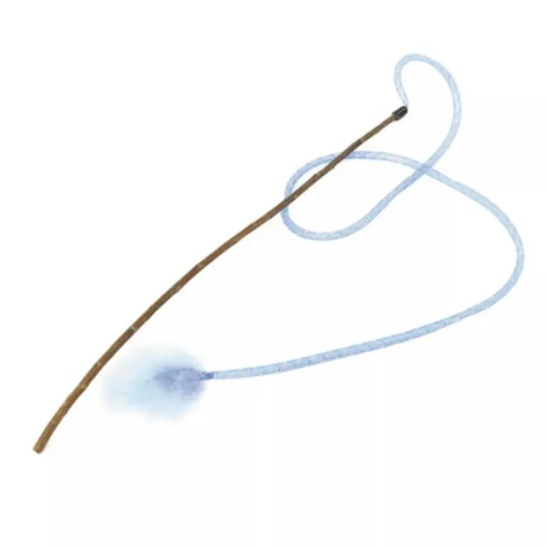 Turbo Blue Wood Wand Interactive Cat Toy One Size