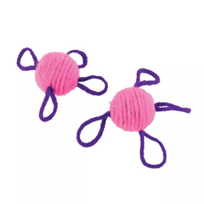 Turbo Pink Wool Balls Batting Cat Toys, 2-Pack 2 pk