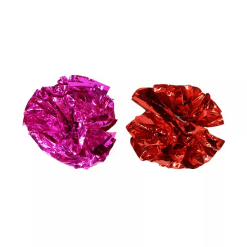 Turbo Red & Pink Krinkle Balls Batting Cat Toys, 2-Pack 2 pk