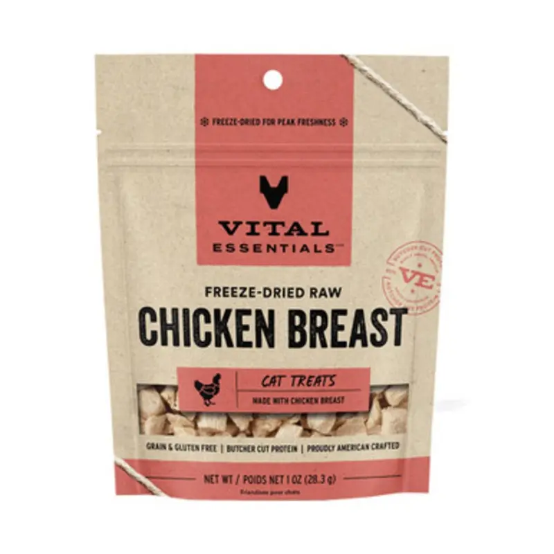 Vital Essentials Chicken Breast Freeze-Dried Raw Cat Treats 1 oz