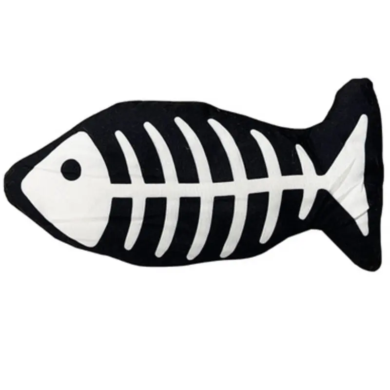 Zip Kitty Skeleton Floppy Fish Interactive Cat Toy One Size