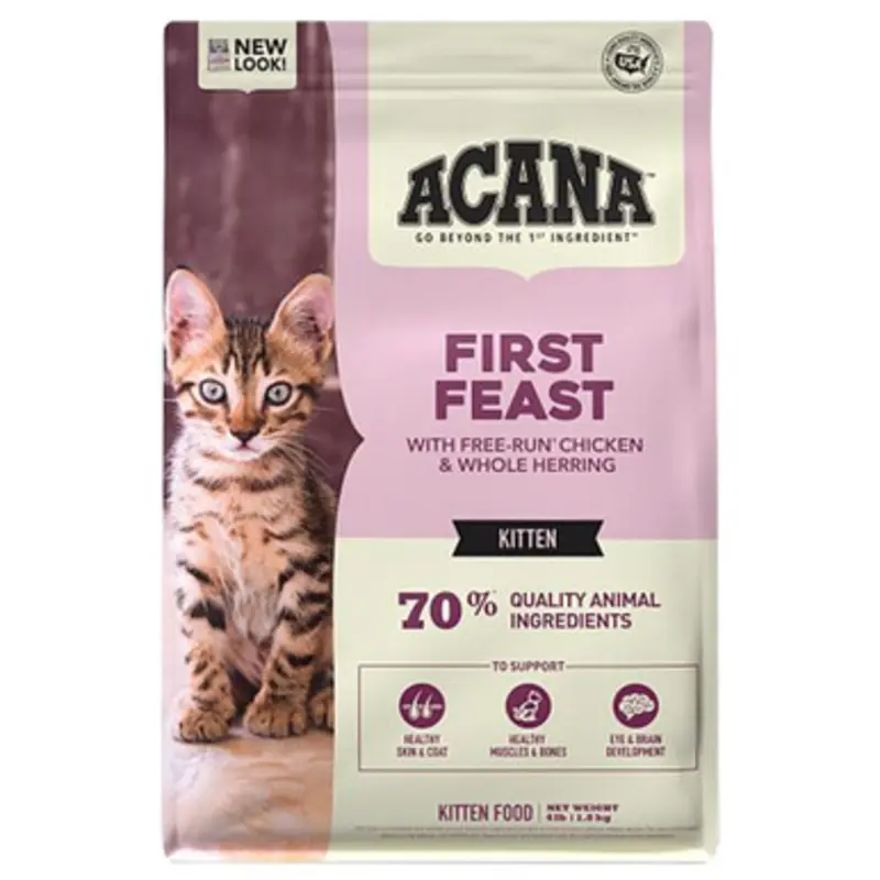 Acana First Feast w/ Free-Run Chicken & Whole Herring Kitten Recipe Dry Cat Food 4 lb
