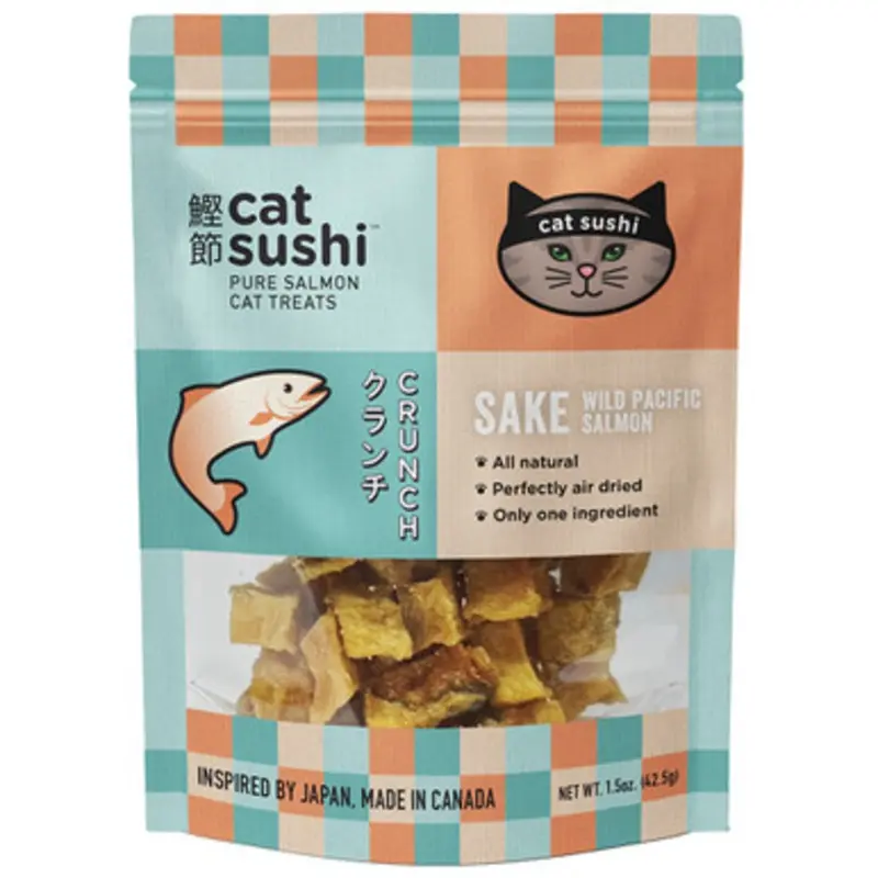 Cat Sushi Sake Wild Salmon Crunchy Cat Treats 1.5 oz