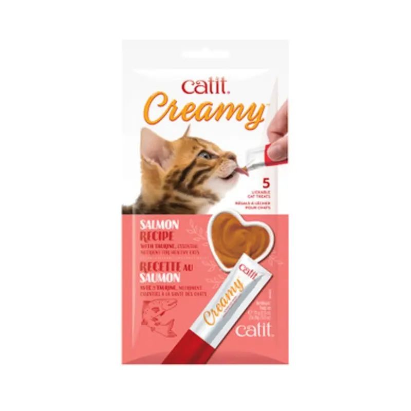 Catit Creamy Lickable Salmon Recipe Cat Treats 5 pk