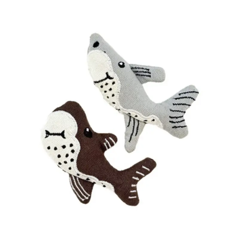 Fog City Pet Artisan Sharks Plush Catnip Cat Toys, 2-Pack 2 pk