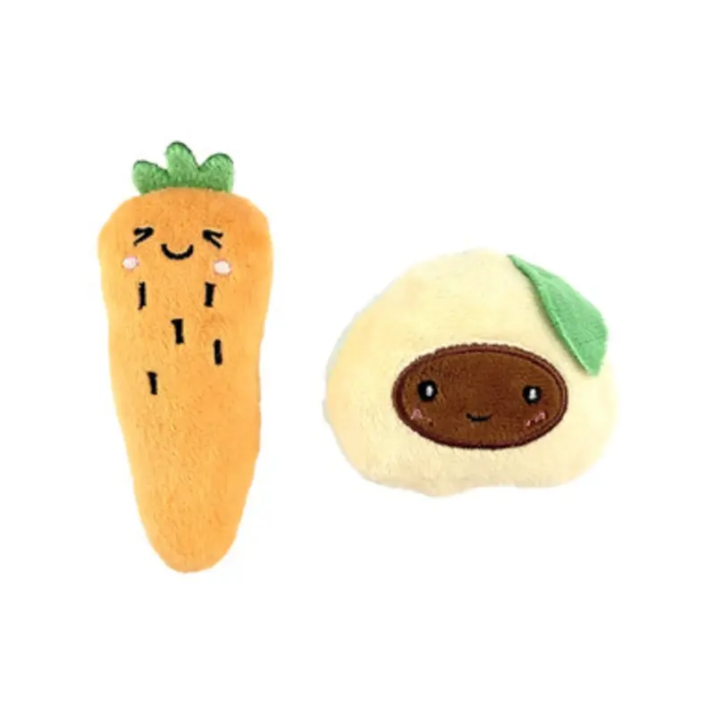 Fog City Pet Carrot & Avocado Duo Plush Catnip Cat Toys, 2-Pack 2 pk