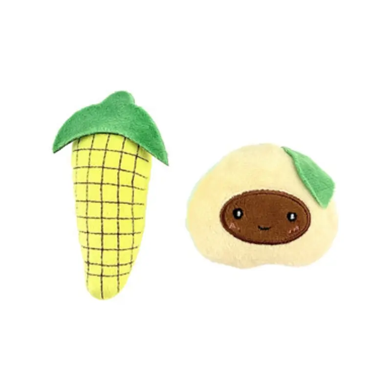 Fog City Pet Corn & Avocado Duo Plush Catnip Cat Toys, 2-Pack 2 pk