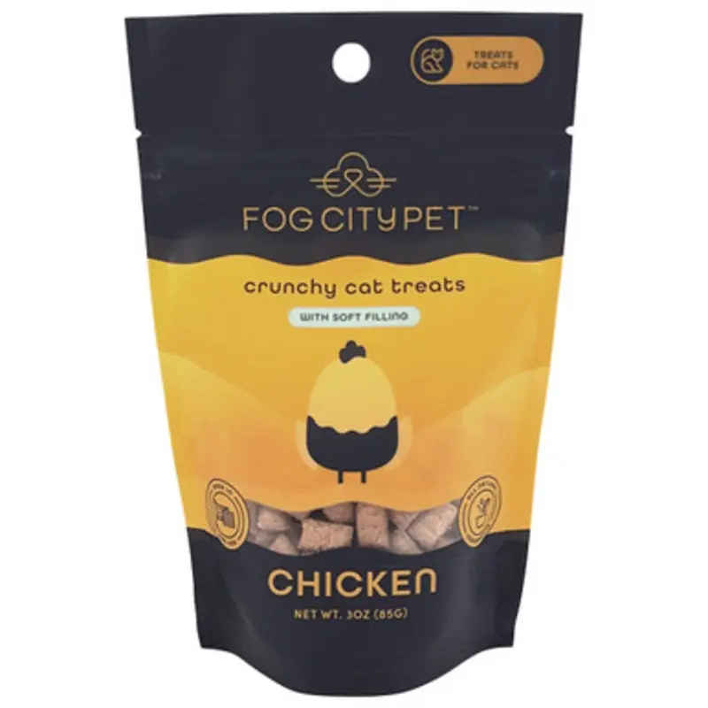 Fog City Pet Snackables Crunchy w/ Soft Filling Chicken Cat Treats 3 oz