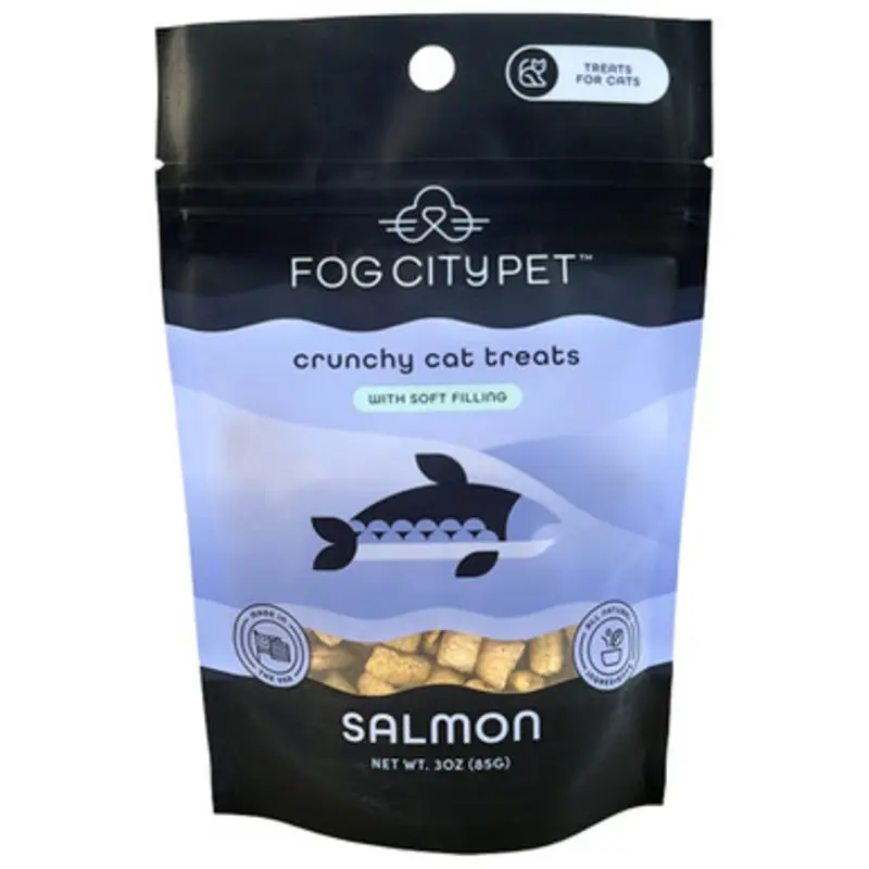 Fog City Pet Snackables Crunchy w/ Soft Filling Salmon Cat Treats 3 oz