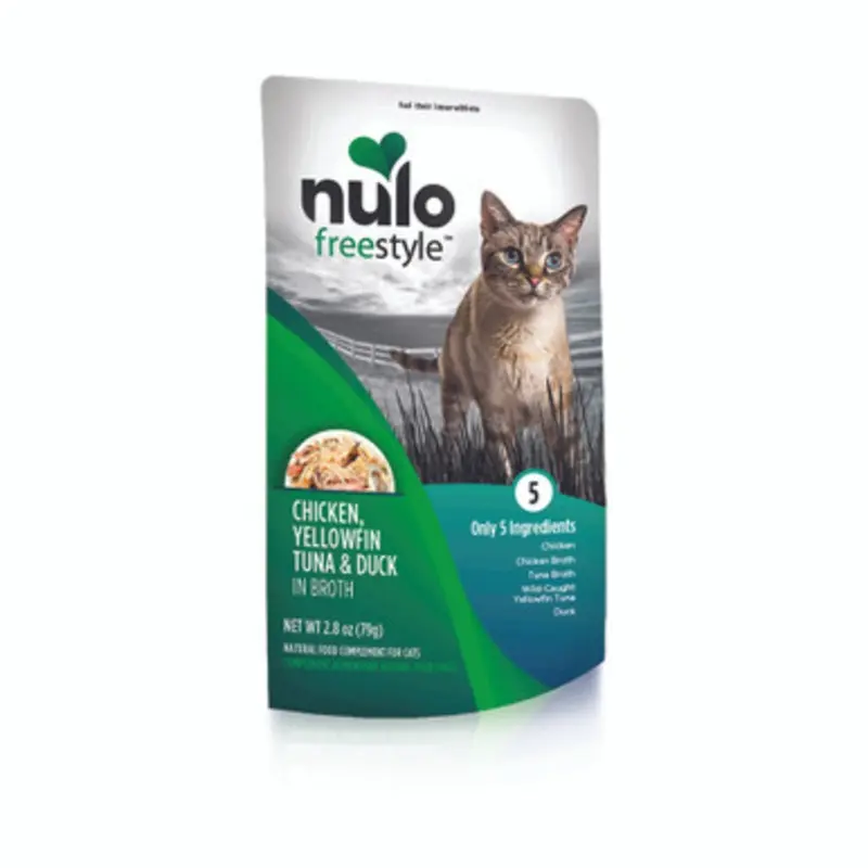 Nulo Freestyle Chicken, Yellowfin Tuna & Duck in Broth Wet Cat Food Topper 2.8 oz